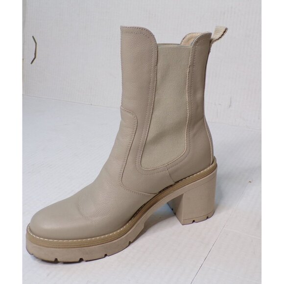 NEROGIARDINI Heeled Leather Chelsea Boot Booties Beige Khaki 9 - Picture 9 of 13